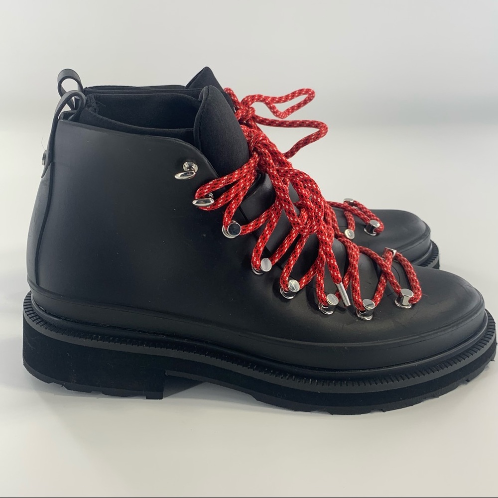 Rag & Bone  Compass Lace Up Lugged Rubber Hiker Winter Rain Boots